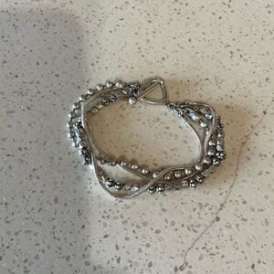 Elegant Silver Beaded Bracelet